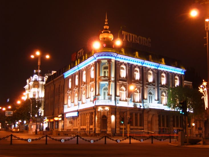 Illuminations at night in Varna on the Black Sea Coast of Bulgaria