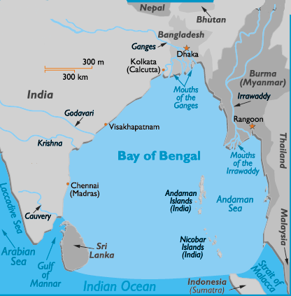 Map of the Bay of Bengal