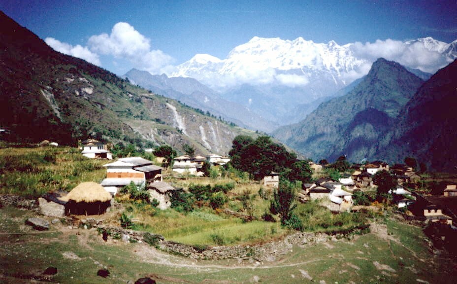 Darapani Village and the Gurja Himal in the Dhaulagiri Region