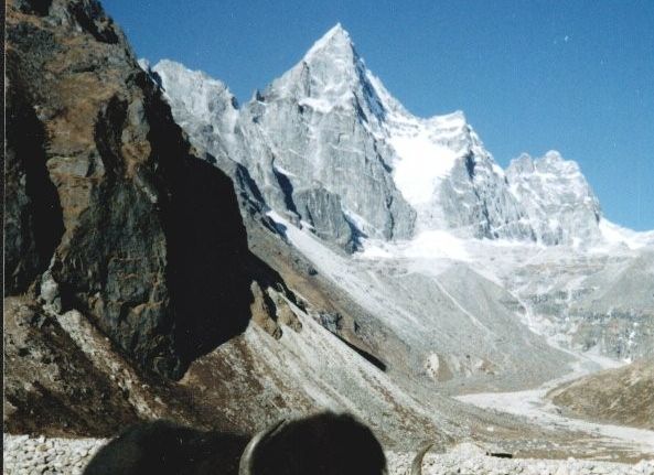 Mt. Kyajo Ri from Maccherma in Gokyo Valley