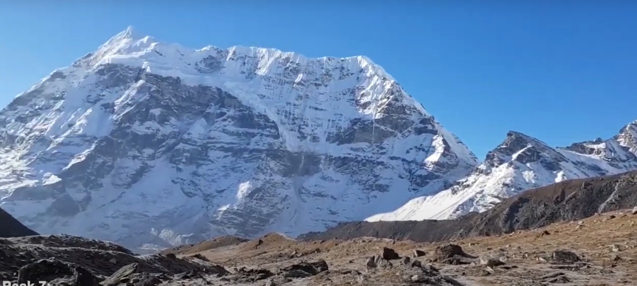 Peak 7 ( 6105m ) from above Shershon in the Barun Valley