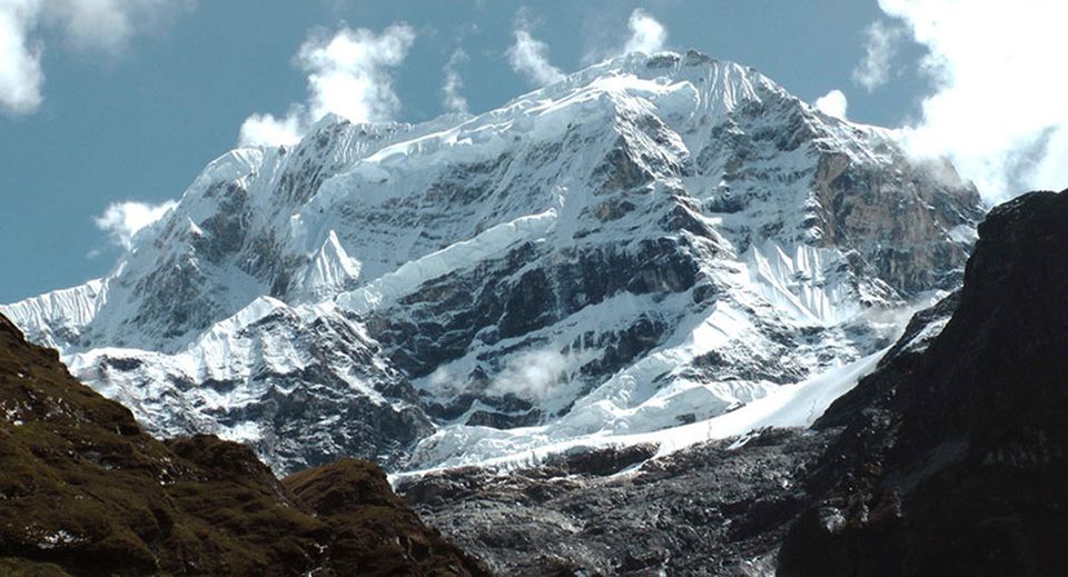 Larkya La Peak ( Thulagi Chuli ) above the Larkya La