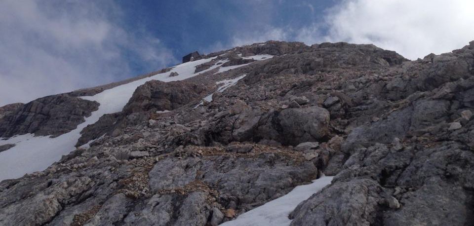 Summit of Piz Boe in the Sella Group of the Italian Dolomites