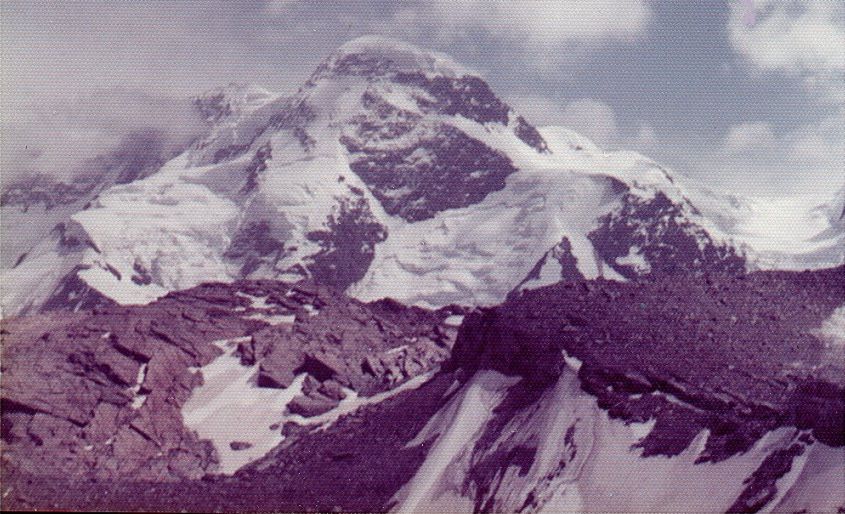 Breithorn ( 4164m ) on route to the Theodul Hut on the Theodul Pass between Switzerland and Italy