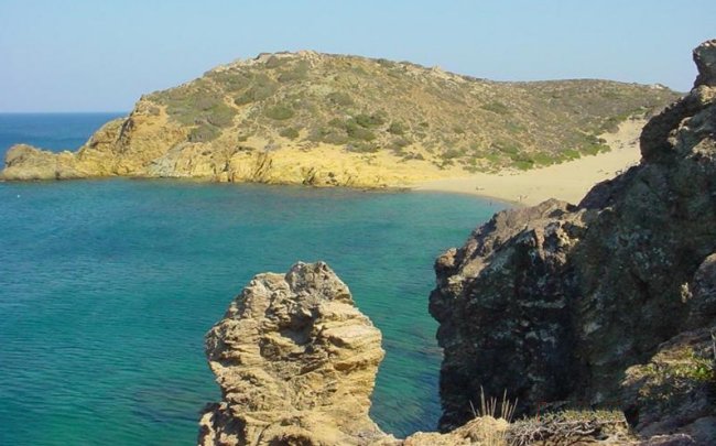 Beach at Vai Palm Forest on the Greek Island of Crete