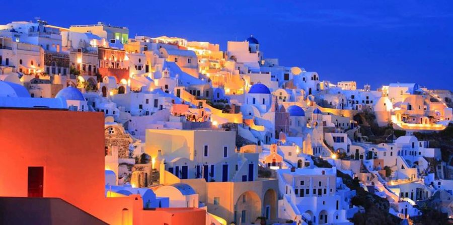 Santorini in the Cycladic Islands of Greece