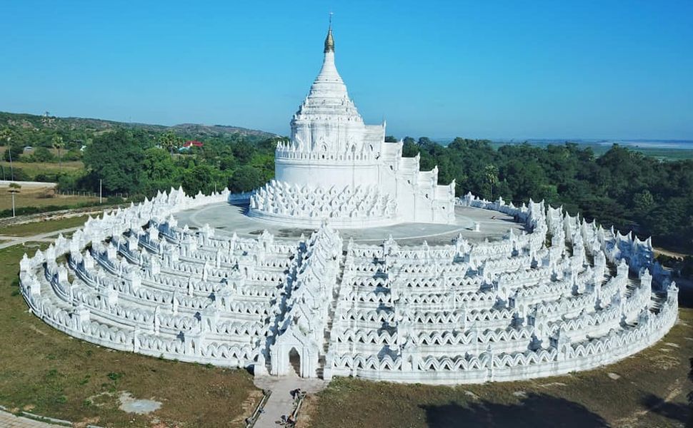 Hsinbyume Paya at ancient city of Mingun