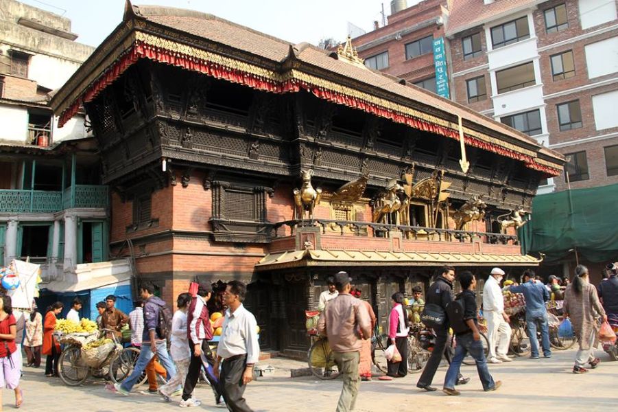 Akash Bhairab Temple at Indra Chowk in Kathmandu