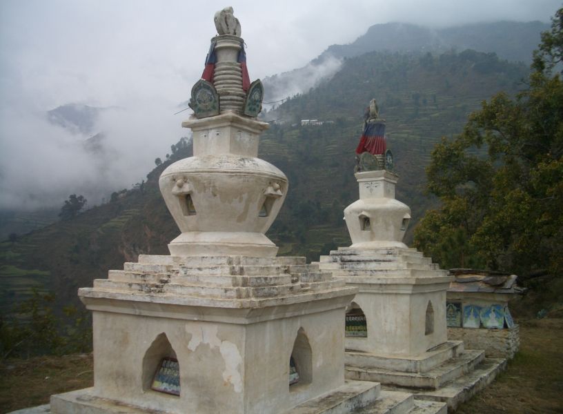 Chorten at Swayambunath ( Monkey Temple ) in Kathmandu