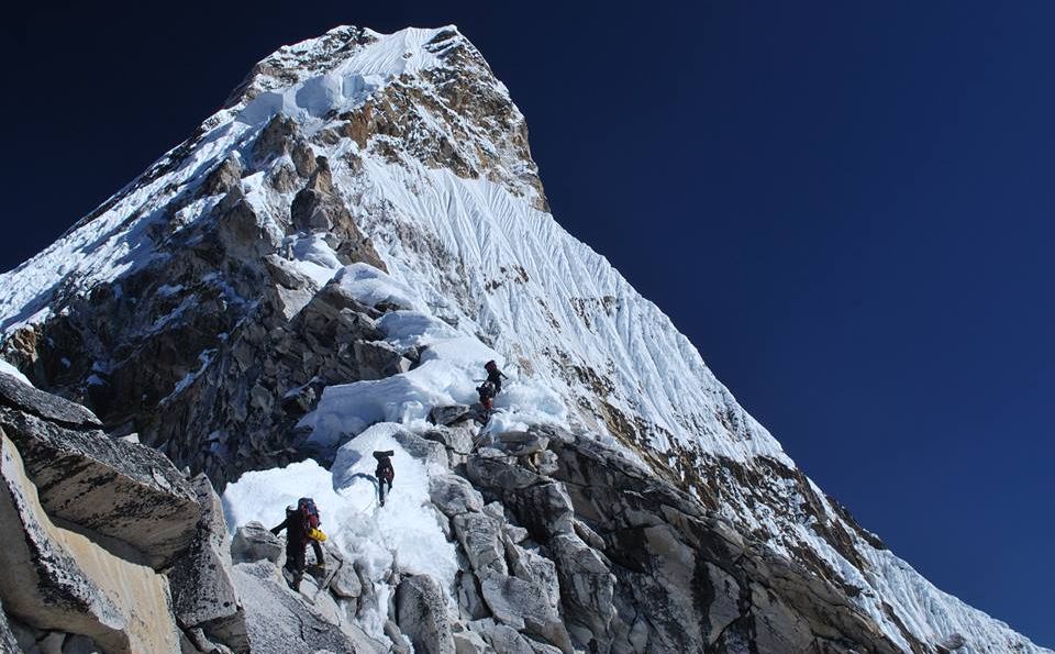 Summit slopes of Ama Dablam