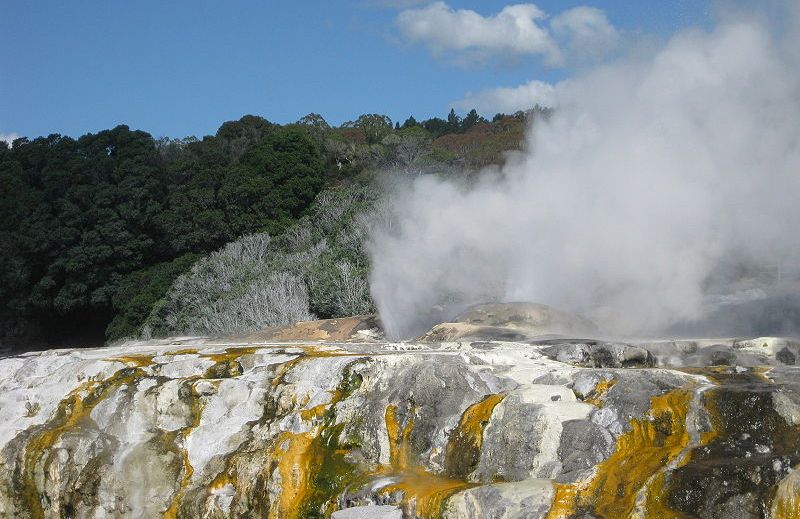 Hot Spring at Rotorua in North Island of New Zealand