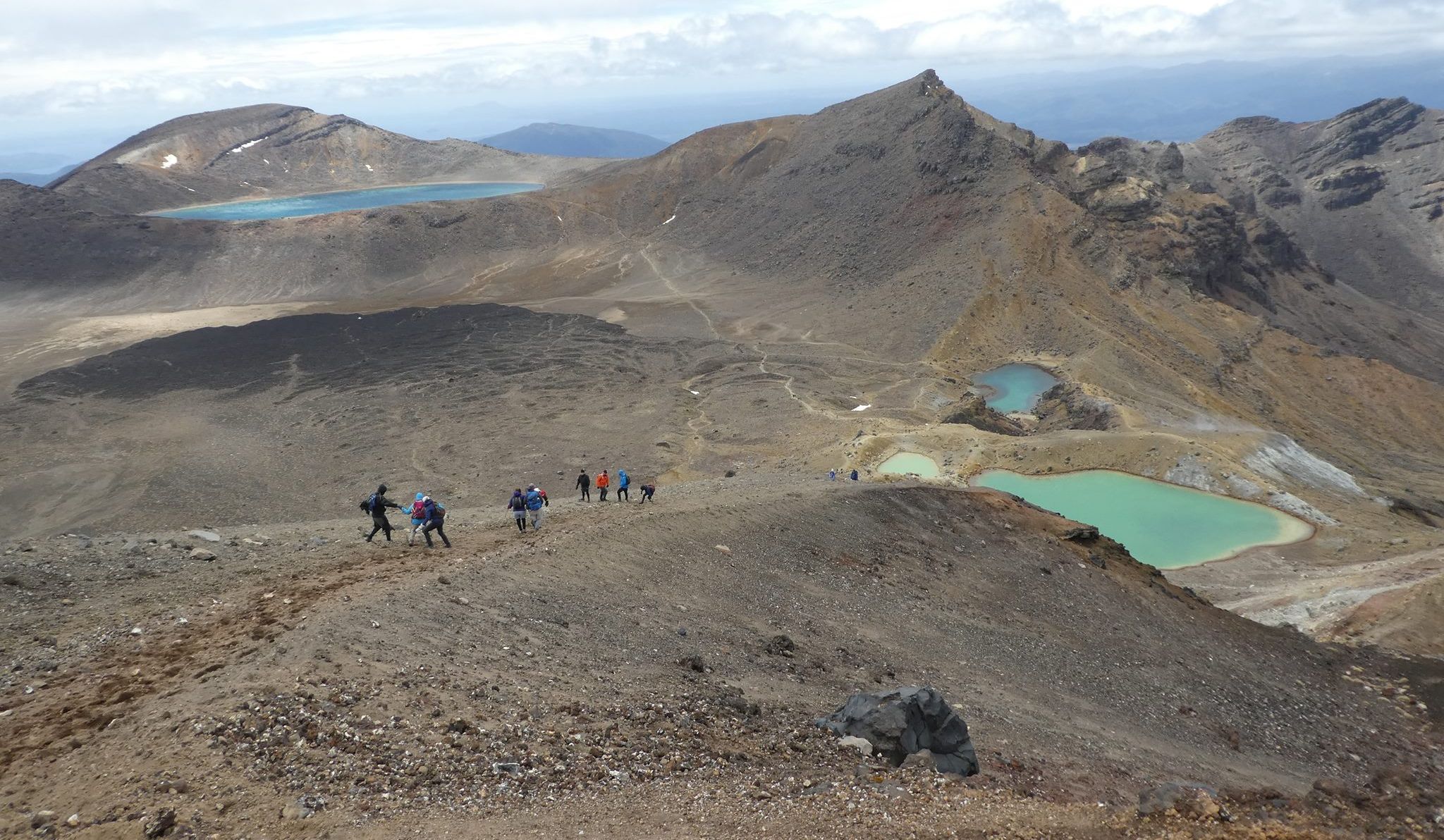 Blue Lake and Emerald Lakes on the Tongariro Traverse