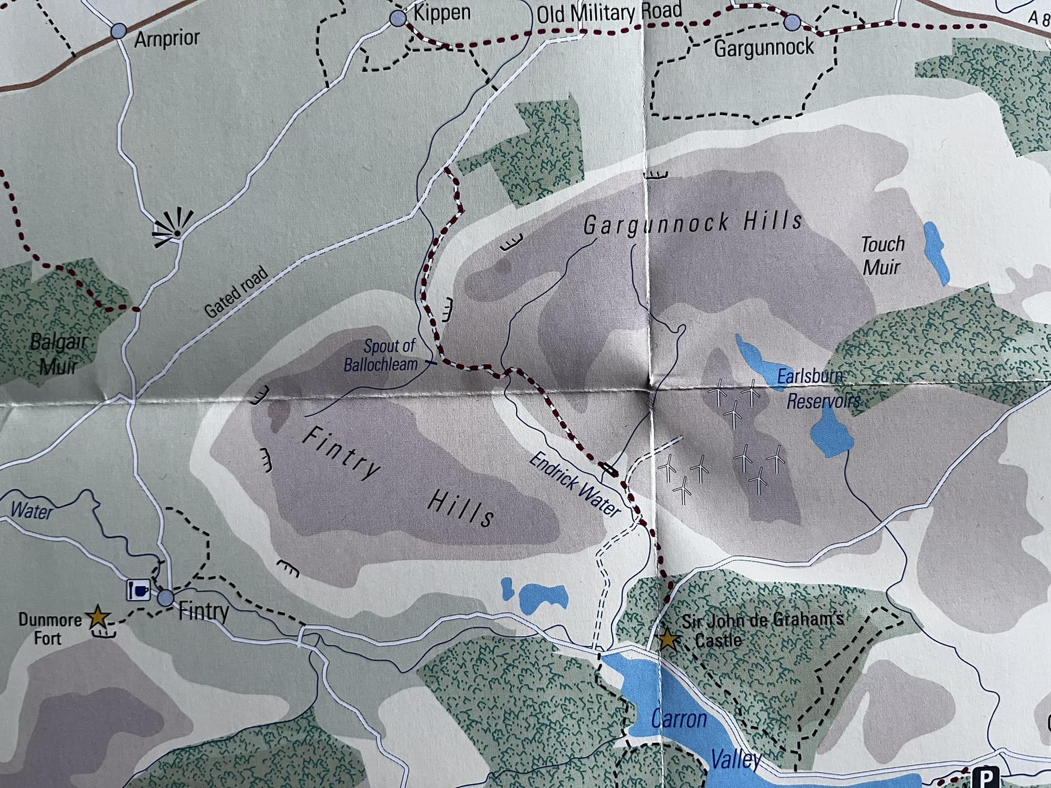 Map of the Fintry Hills