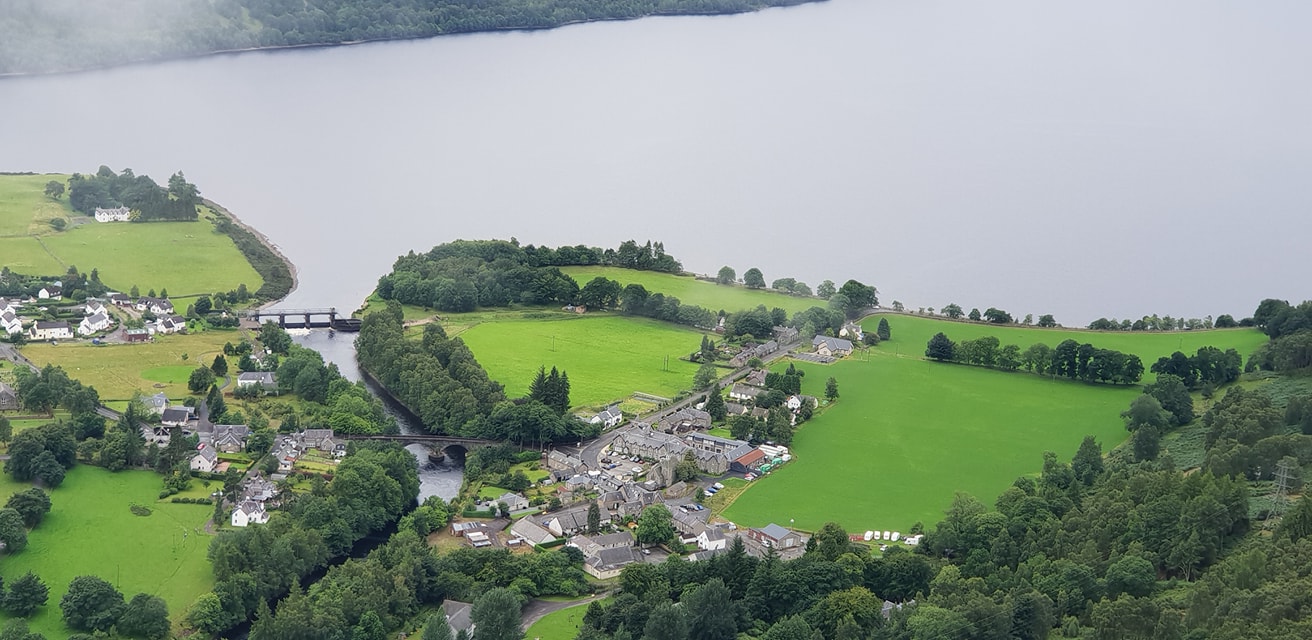 Village of Kinloch Rannoch on Loch Rannoch