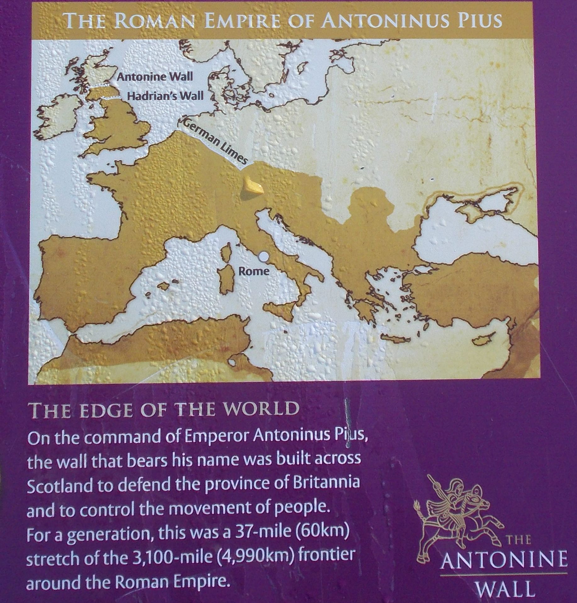 Antonine Wall information board on Croy Hill