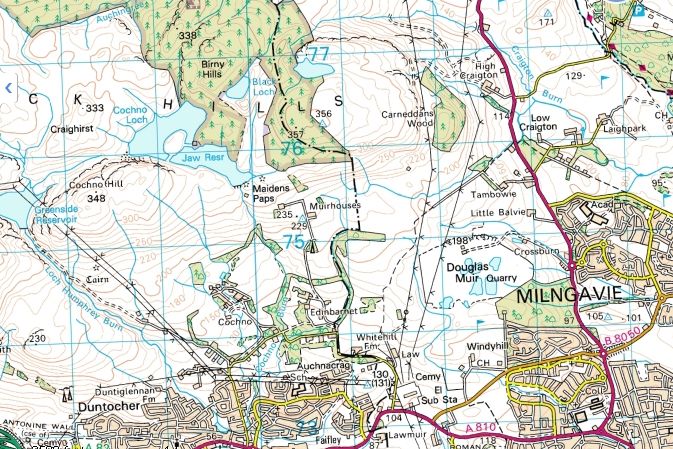 Map of Edinbarnet and Craigton