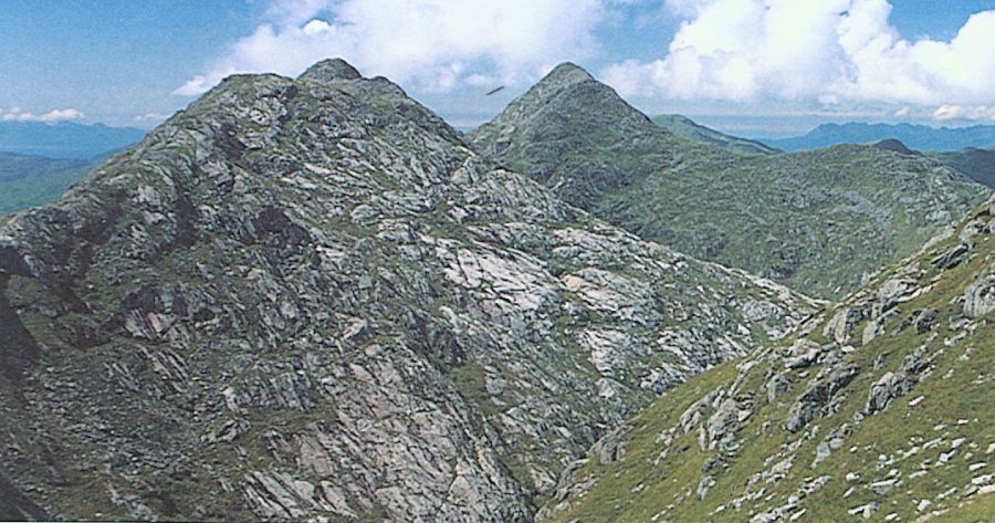 Garbh Coch Mhr and Sgurr na Cche seen from Sgurr nan Coireachan in Knoydart