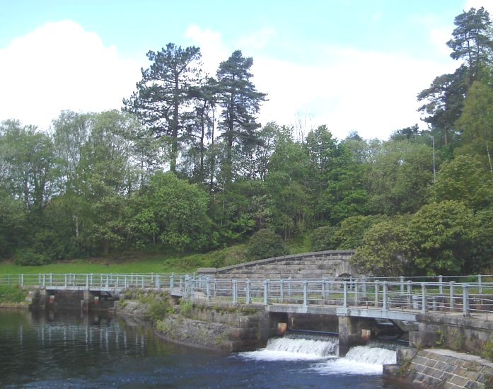 Waterfalls in Mugdock Reservoir