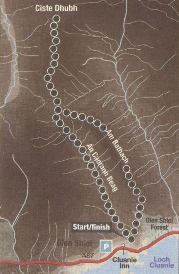 Route Map for Ciste Dhubh