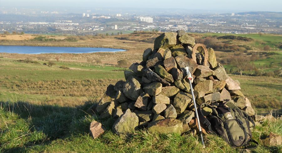 Harelaw Reservoir from cairn on Gleniffer Braes