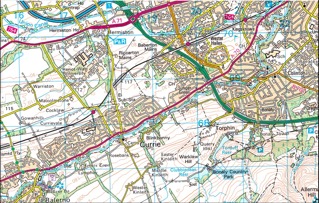 Map of Water of Leith