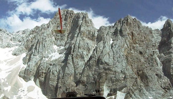 Aerial view of Mt. Triglav in the Julian Alps of Slovenia