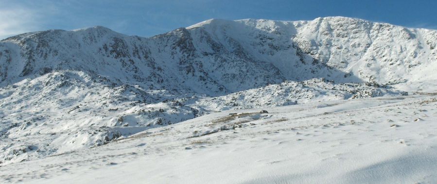 The Carneddau in Wales in winter