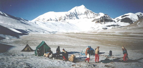 An account and photographs of a trek in the Nepal Himalaya around Mt. Dhaulagiri through the Hidden Valley, crossing French Col and Thapa Pass, and including an ascent of Thapa Peak